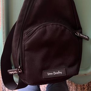 Vera Bradley Sling Backpack Handbag. Black.